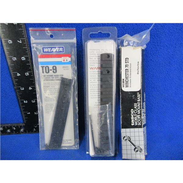 3 Scope Bases - Tasco Win. 70 STD, Weaver TO-9, Savage Axis Rail