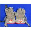Image 1 : Native American Leather Gloves w/ Beadwork & Fringes - Appear to be Size Large