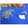 Image 3 : Lot of Misc. Muzzleloading Supplies - 4 Pouches, Wads, .498" Lead Balls, Etc.