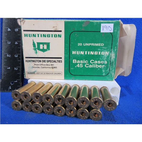 NEW - Brass Only - 45 Cal. Basic Unprimed Huntington - Box of 17