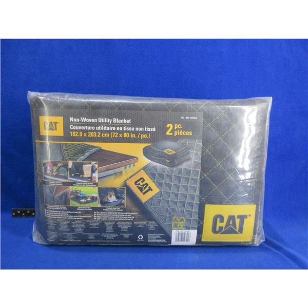 NEW - CAT Non-Woven Utility Blankets - 2 Piece - 72" x 80"