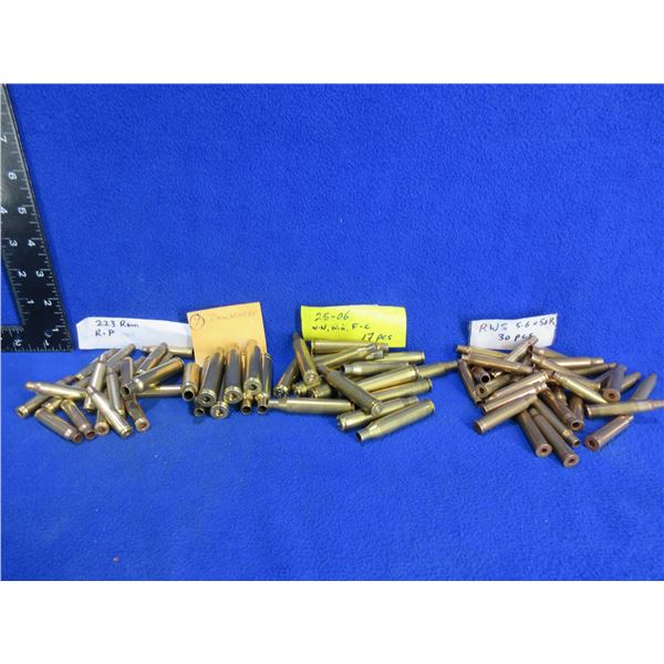 Brass Only - 25-06 x 17, 223 x 20, 7MM Wby Mag x 9, 5.6x50R Mag x 30