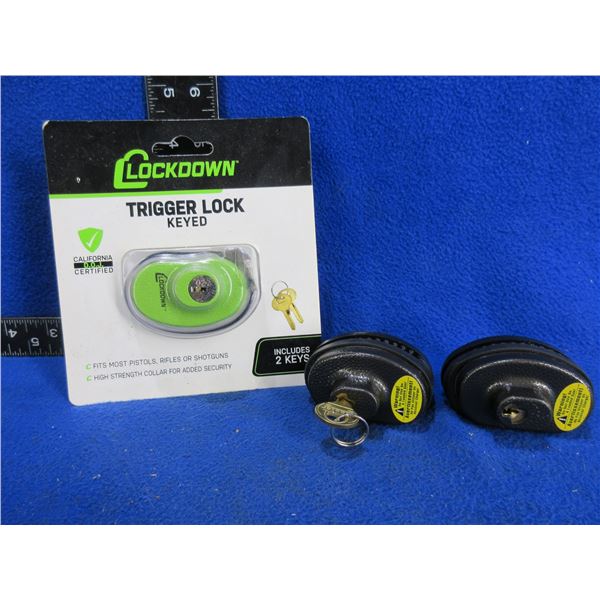 2 Trigger Locks Keyed The Same w/ 1 Key & New Trigger Locks w/ 2 Keys