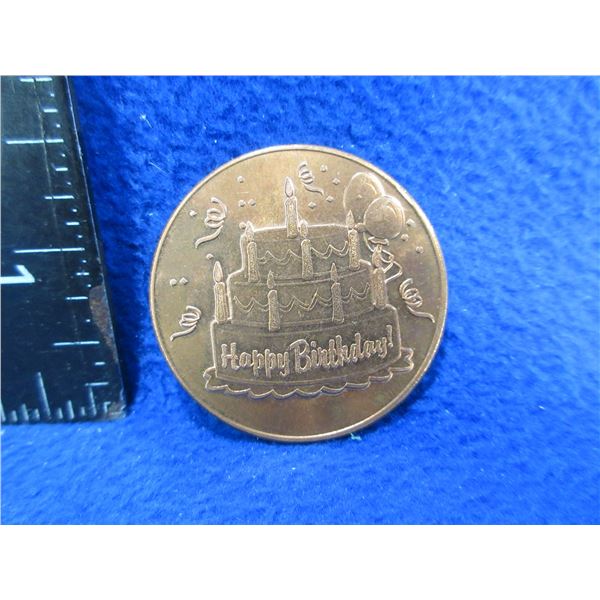 .999 Fine Copper One AVDP Ounce - Happy Birthday Coin