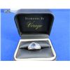 Image 1 : Mens 10K White Gold Ring with Stone and Tiny Diamonds in Case