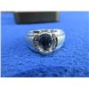 Image 2 : Mens 10K White Gold Ring with Stone and Tiny Diamonds in Case
