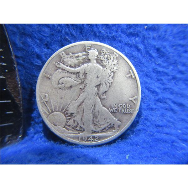 1942 USA "Walking Liberty Half Dollar" - .900 Silver