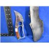 Image 2 : Handmade Finger Holes Skinner Knife with Leather Sheath - 440 Stainless