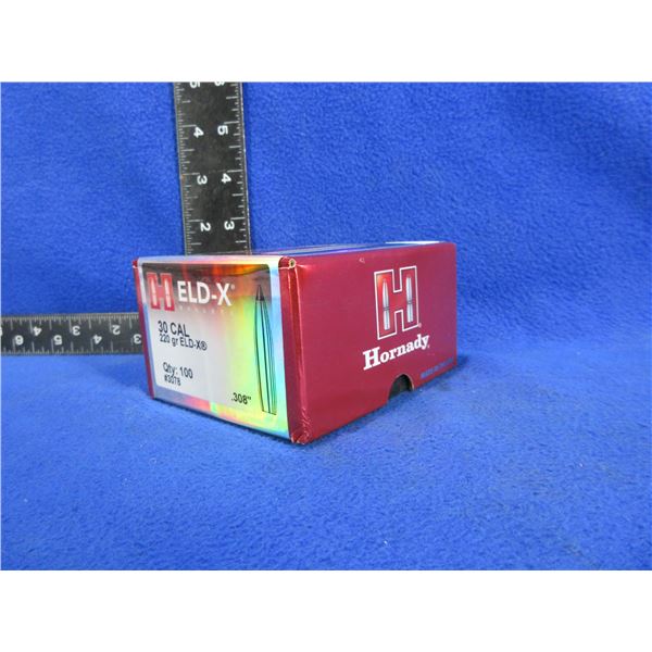 30 Cal. .308" 220gr ELD-X Hornady Bullets - Sealed Box of 100