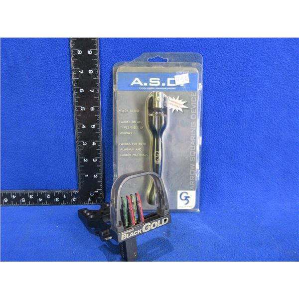 G5 Outdoors Arrow Squaring Device & Montana Black Gold 4 Pin Bowsight