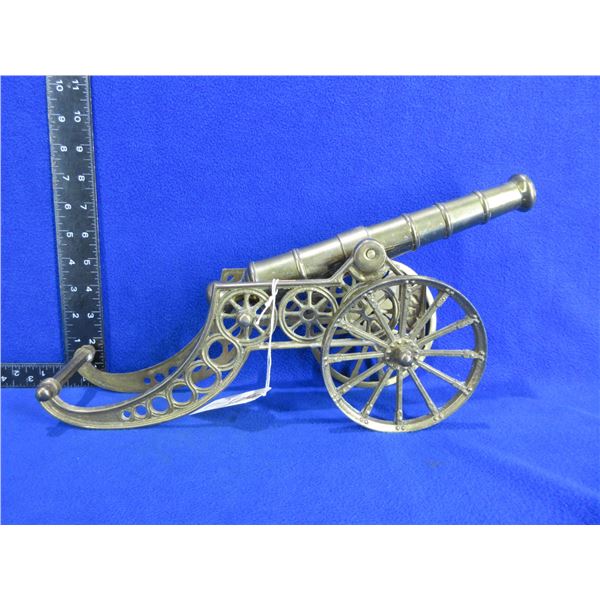 Vintage Replica Brass Cannon - Approx. 16" L x 5" W x 8" H