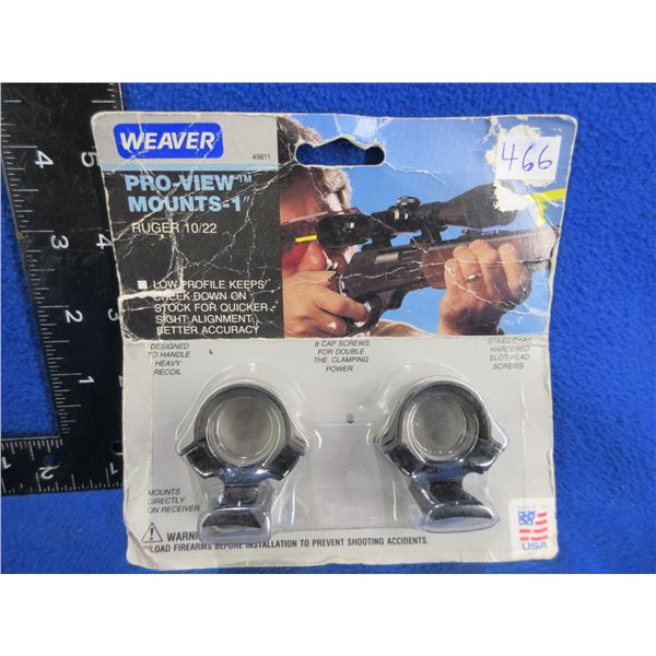 Weaver Pro-View 1" Mounts for Ruger 10/22 - New Old Stock
