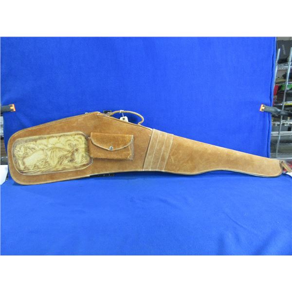 Leather Scoped Rifle Case with Hand Tooled Leather - 46"