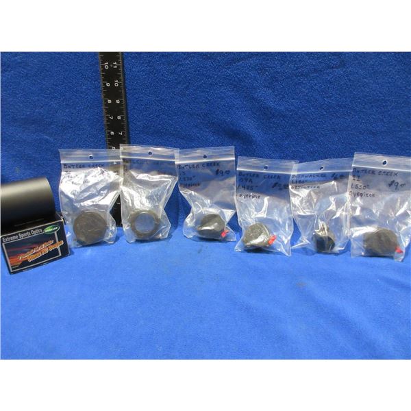 6 Flip-Up Lens Covers and Mueller 3" Sunshade (50MM AO Scopes)