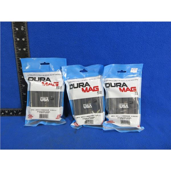 NEW - 3 - AR 10 .308/6.5 Creedmoor Dura Mag - 10 Round Magazines