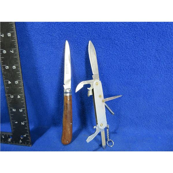 2 Folding Blade Pocket Knives - Loewen Messer, Official World Scout Knife