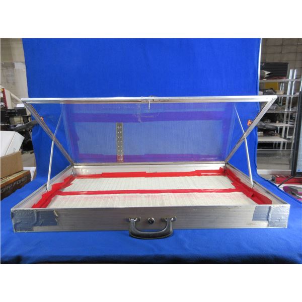 Aluminum Display Case with Glass - 34" x 22" x 3 1/8" - PICK UP ONLY