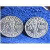 Image 4 : 6 Canadian 5 Cent Coins - "George VI Victory; Steel" - 1944, 1945 x 5