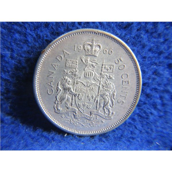 1966 Canadian 50 Cent Coin - .800 Silver