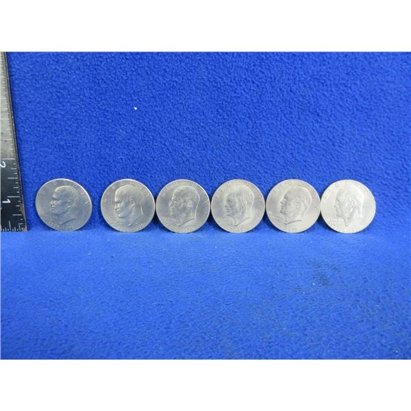 6 - 1776-1976 USA One Dollar Coins "Eisenhauer Dollar" (Bicentennial)