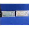 Image 1 : 2 Canadian One Dollar Bills - 1954 and 1973