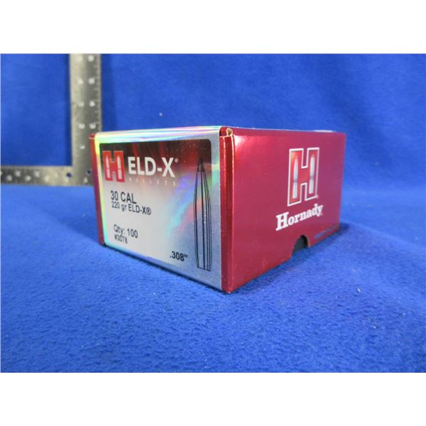 30 Cal. .308" 220gr ELD-X Hornady Bullets - Sealed Box of 100