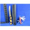 Image 1 : Fixed Blade Knife with Sheath and a Swiss Style Folding Knife