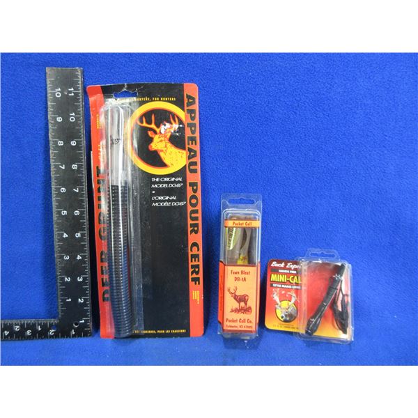 3 Game Calls - Fawn Bleat DB-1A, Buck Expert Mini-Call, Deer Grunt DG-87