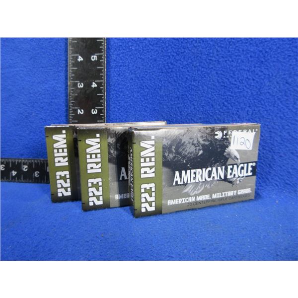 223 Rem. 55gr FMJ Federal Cartridges (Pick Up or Ship by UPS Only)