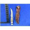 Image 1 : Compass Fixed Blade Knife # 853 w/ Stag Handle & Compass Sheath