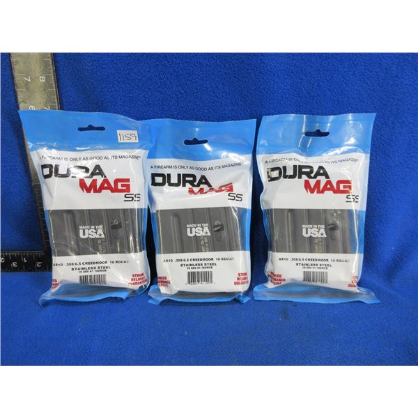 NEW - 3 - AR 10 .308/6.5 Creedmoor Dura Mag - 10 Round Magazines