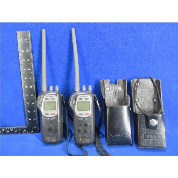 2 Cobra Marine Radios Model MR HH400 with Incorrect Holsters
