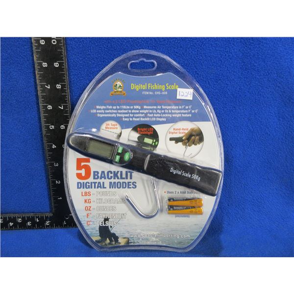 NEW - Coastal Importing Digital Fishing Scale w/ Flashlight & Tape Measure
