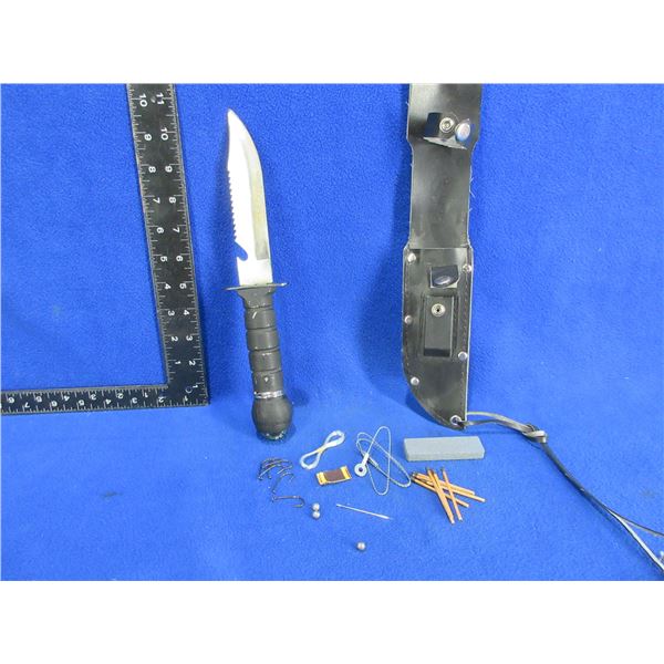 Hunting Survival Knife with Sheath - 420 Stainless Taiwan - 5 3/4" Blade