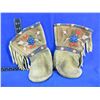 Image 1 : Native American Leather Mittens with Beadwork and Wool Insert Mittens