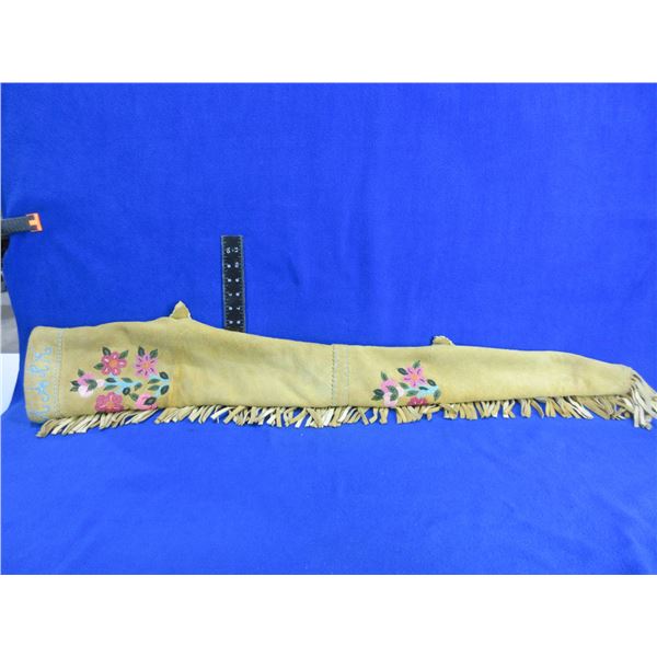 Leather Scabbard with Beadwork and Fringes - 42"
