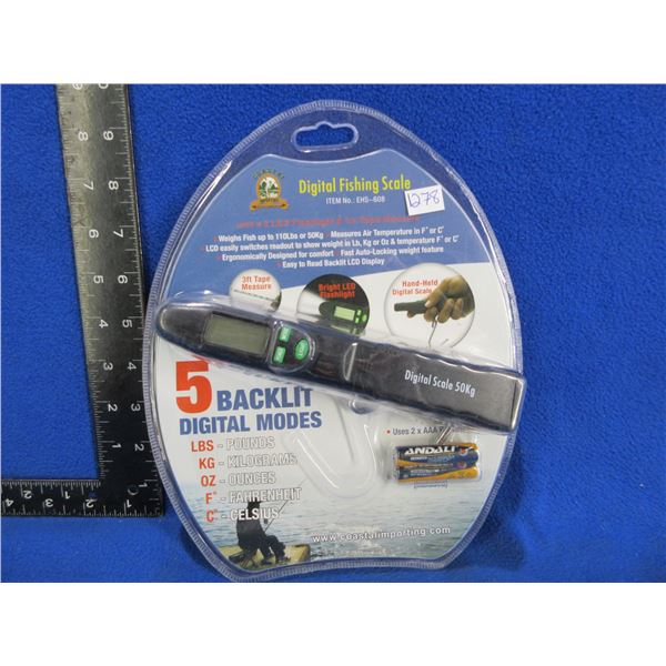 NEW - Coastal Importing Digital Fishing Scale w/ Flashlight & Tape Measure