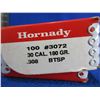 Image 2 : 30 Cal. .308" 180gr BTSP Hornady Bullets - Box of 72