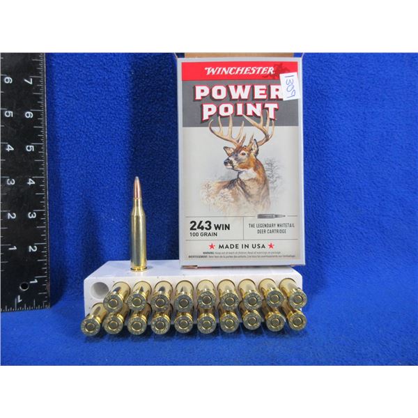 243 Win. 100gr PP Winchester (Pick Up or Ship by UPS Only)