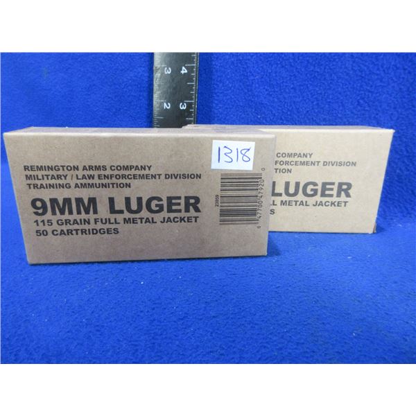 9MM Luger 115gr FMJ Remington (Pick Up or Ship by UPS Only)