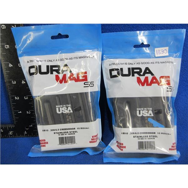 NEW - 2 - AR 10 .308/6.5 Creedmoor Dura Mag - 10 Round Magazines