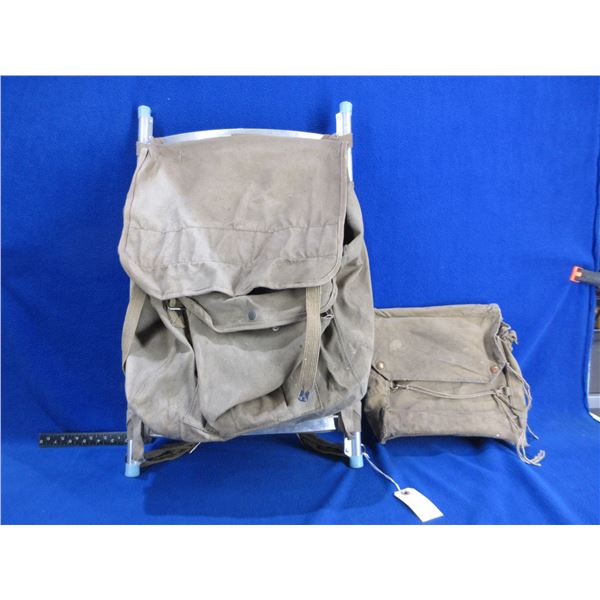 Vintage Canvas Backpack with Frame and a Vintage Knapsack