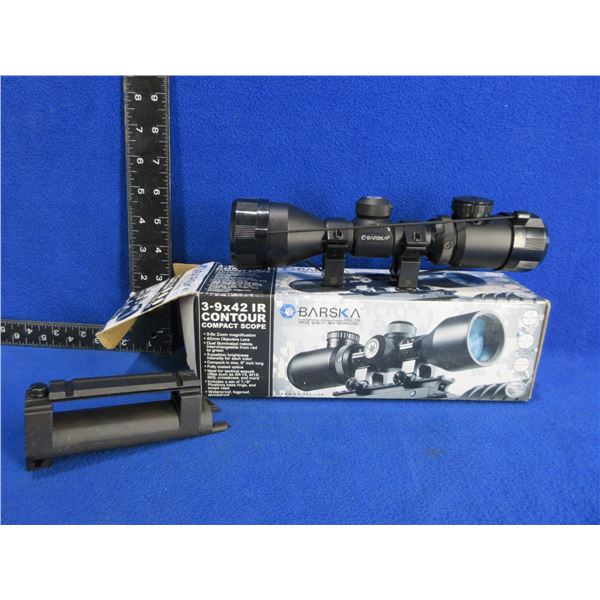Barska 3-9x42 IR Contour Compact Scope w/ 7/8" Picatinny Rings & Mount