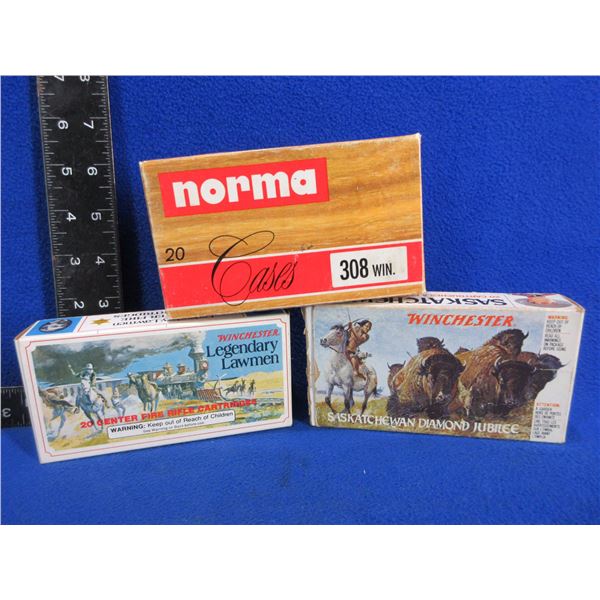 3 Empty Collector Ammo Boxes - Diamond Jubilee, Legendary Lawmen, Norma