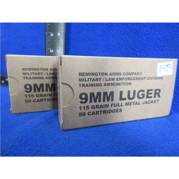 9MM Luger 115gr FMJ Remington (Pick Up or Ship by UPS Only)