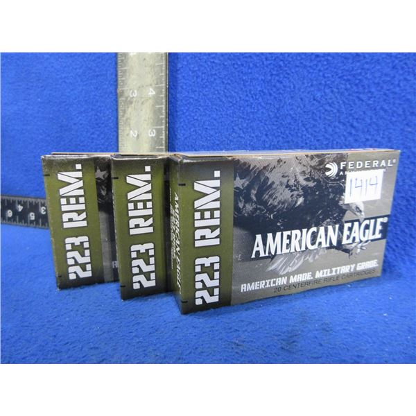223 Rem. 55gr FMJ Federal Cartridges (Pick Up or Ship by UPS Only)
