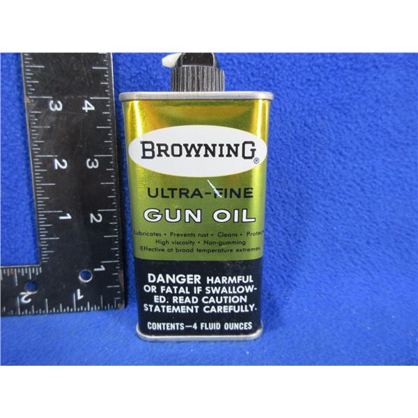 Vintage Browning Ultra-Fine Gun Oil Empty Collector Tin 4 oz