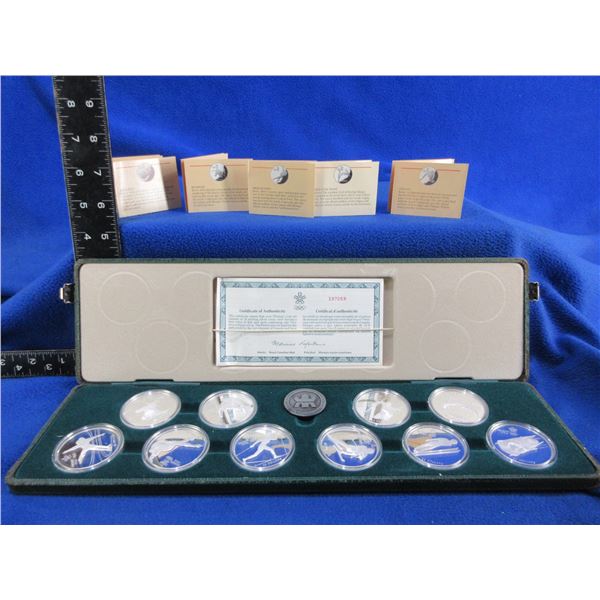 Calgary 1988 Olympic 10 Coin Set - $20.00 Proof Coins - .925 Silver
