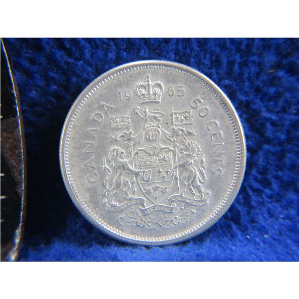 1965 Canadian 50 Cent Coin - Elizabeth II - .800 Silver