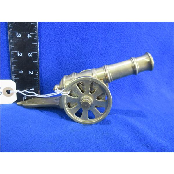 Vintage Replica Brass Cannon - Approx. 7 1/2" L x 3 1/4" W x 3 1/2" High
